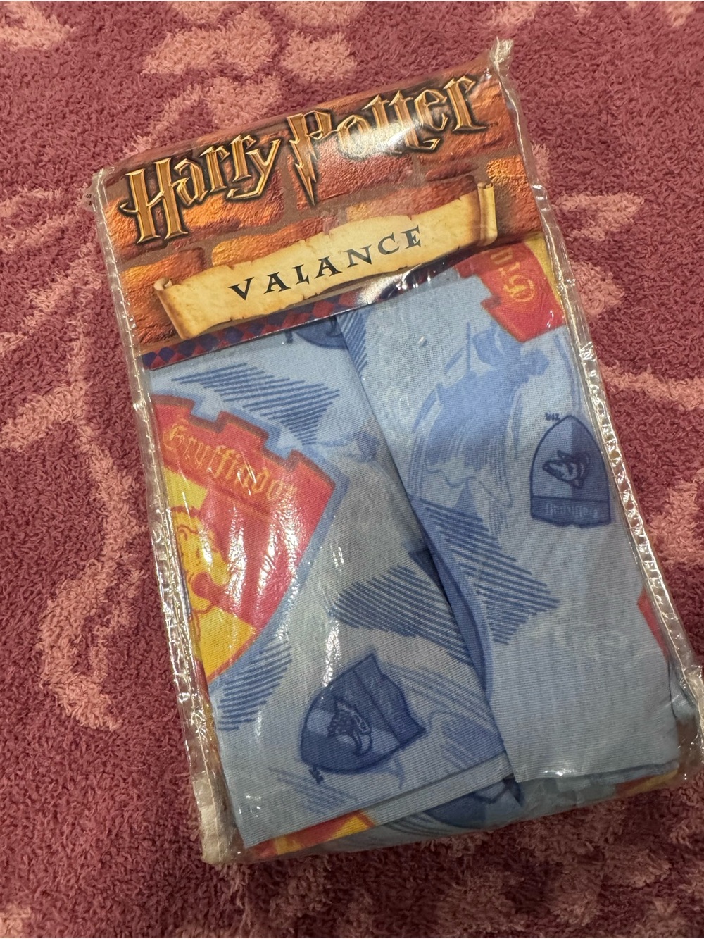 NWT vintage Warner Bros Harry Potter Gryffindor house Light Blue curtain Valance